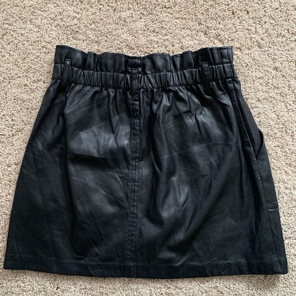 ZARA Black vegan Leather Skirt L - Picture 3 of 4